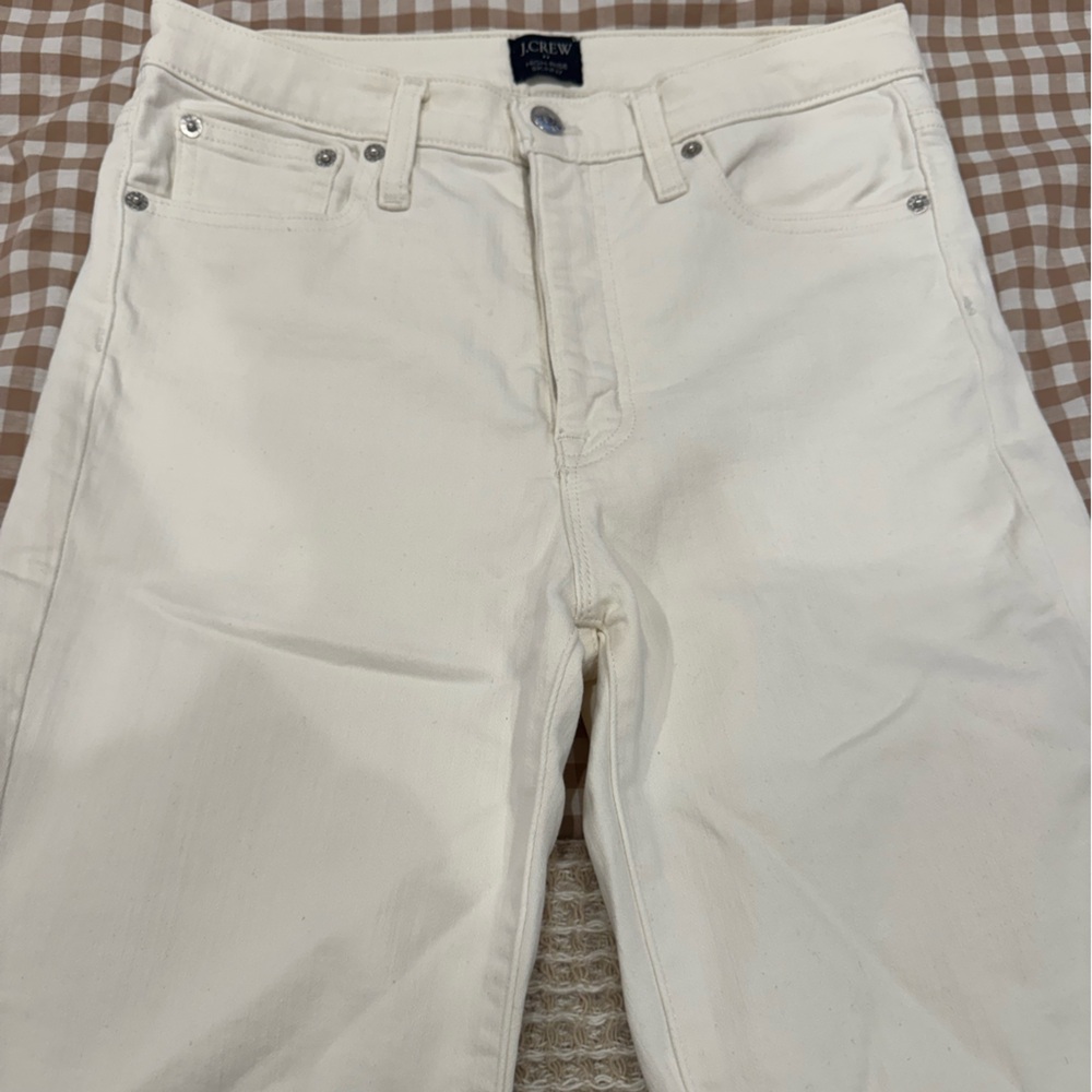 J. Crew Women’s High rise skinny white denim